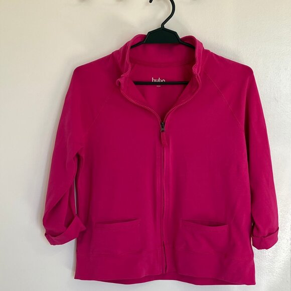 Hyba Women's Activewear Short Zip Up Sweater 3/4 Sleeve Size M - Picture 1 of 6